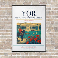 Thumbnail for Regina International Airport YQR vertical canvas print - framed - white background