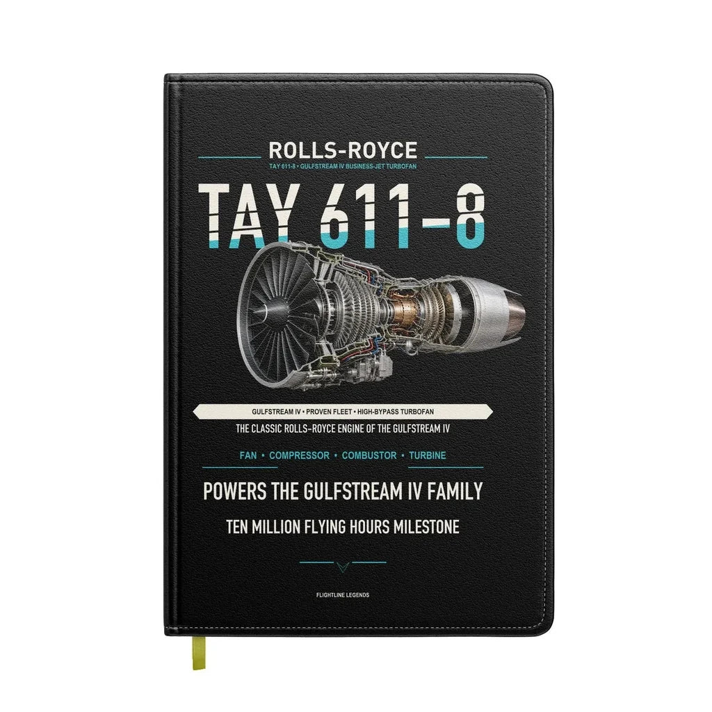 TAY 611-8 design on black notebook