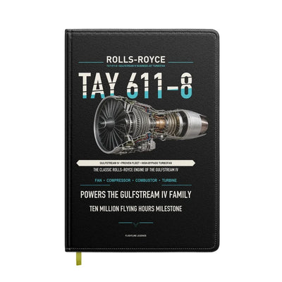 TAY 611-8 design on black notebook