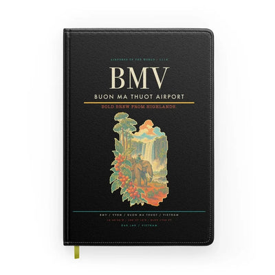 Buon Ma Thuot Airport (BMV) design on black notebook