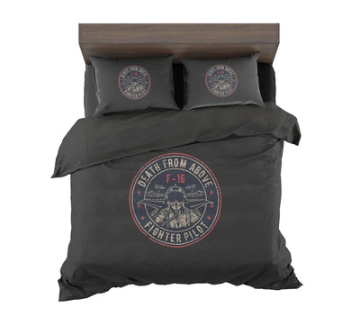 Fighter Jet 16 - Death From Above aviation design on soft cotton blend bedding set.
