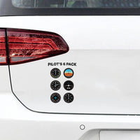 Thumbnail for Pilot's 6 Pack Car aviation design car sticker in weather-resistant vinyl.