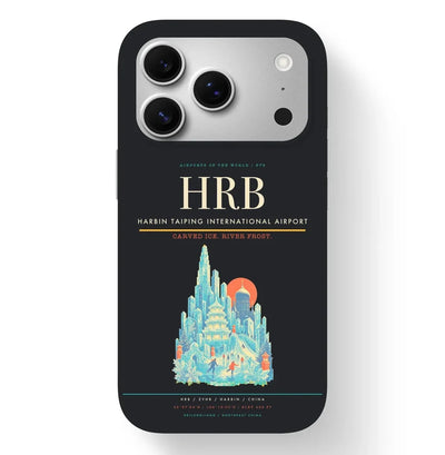 Harbin Airport (HRB) design on black iPhone 17 Pro MagSafe case