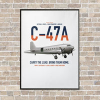 Thumbnail for C-47A Skytrain vertical canvas print - framed - white background
