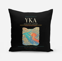 Thumbnail for Kamloops Airport (YKA) design on black pillow