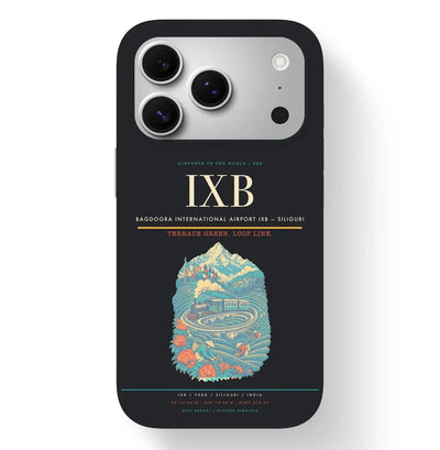 Siliguri Airport (IXB) design on black iPhone 17 Pro MagSafe case