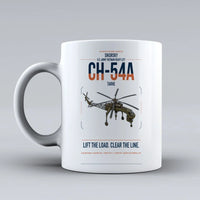 Thumbnail for Sikorsky CH-54A Tarhe design on white ceramic mug, double-side print
