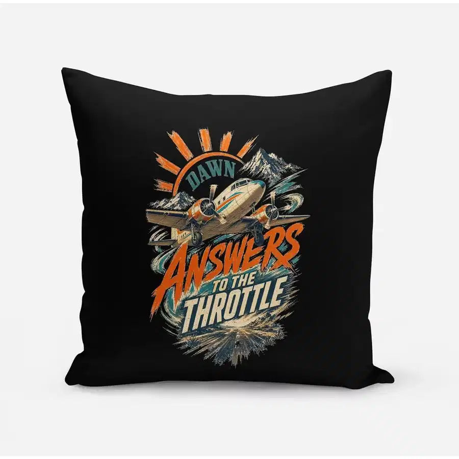 Dawn Answers To The Throttle design on black pillow