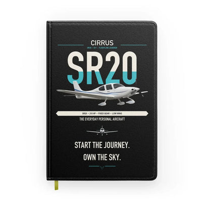 Cirrus SR20 design on black notebook