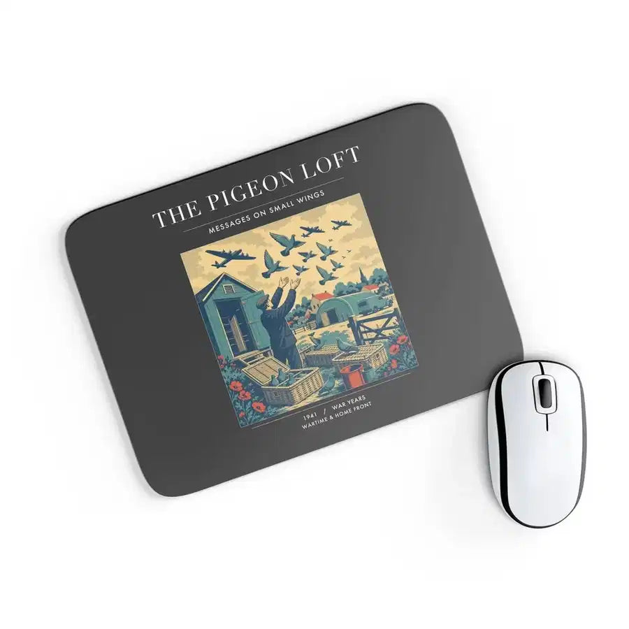 VINTAGE G4526 - The Pigeon Loft - Designed Mouse Pads design on black rectangle