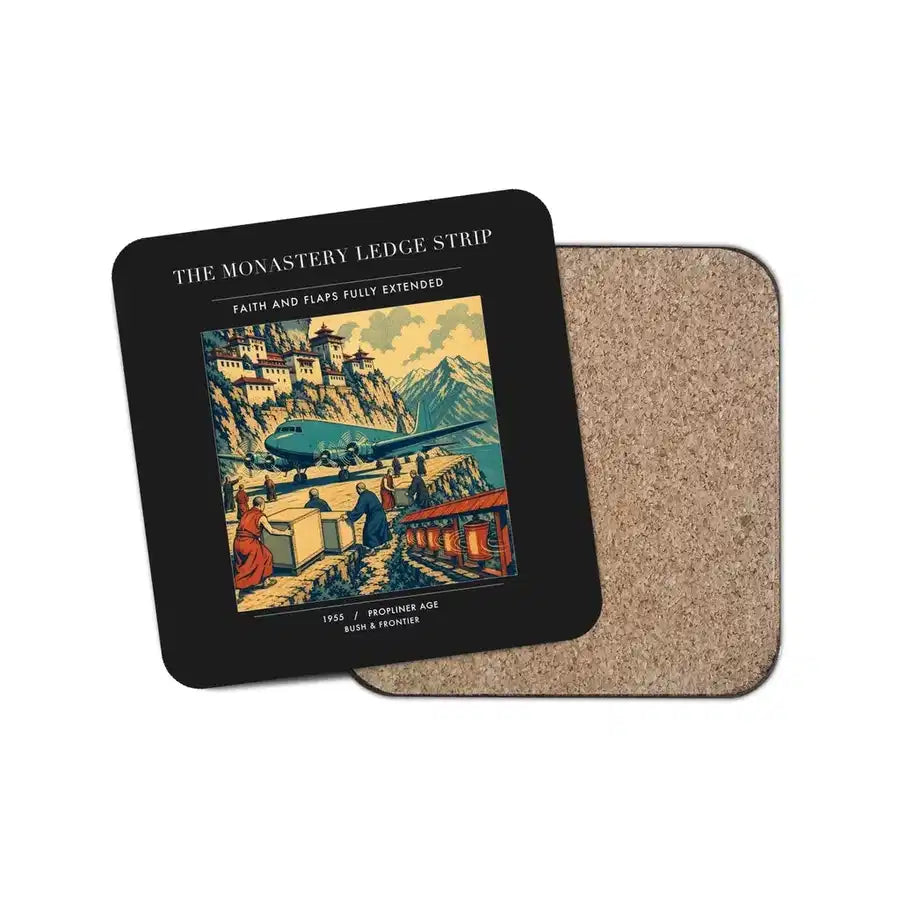 The Monastery Ledge Strip - Designed Coasters design on black 1-piece