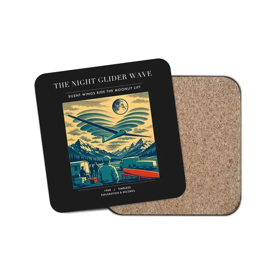 The Night Glider Wave - Designed Coasters design on black 1-piece