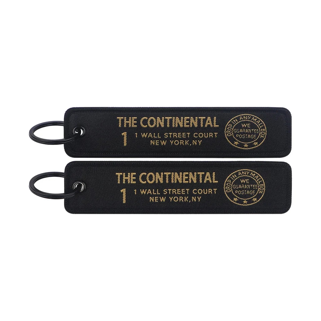 John Wick aviation fashion key chain in polished metal.