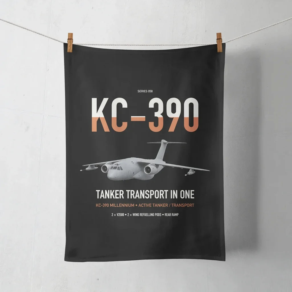 Embraer KC-390 Millennium design on black towel