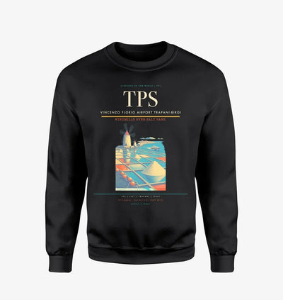 Vincenzo Florio Airport Trapani-Birgi (TPS) design on black sweatshirt