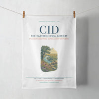 Thumbnail for The Eastern Iowa Airport Cedar Rapids (CID) design on white towel