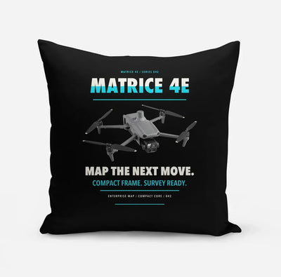 DJI Matrice 4E design on black pillow