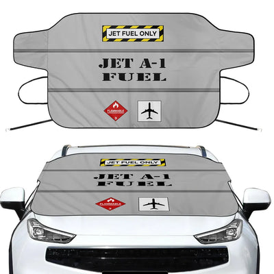 Jet Fuel Only Car aviation design on car windshield cover.