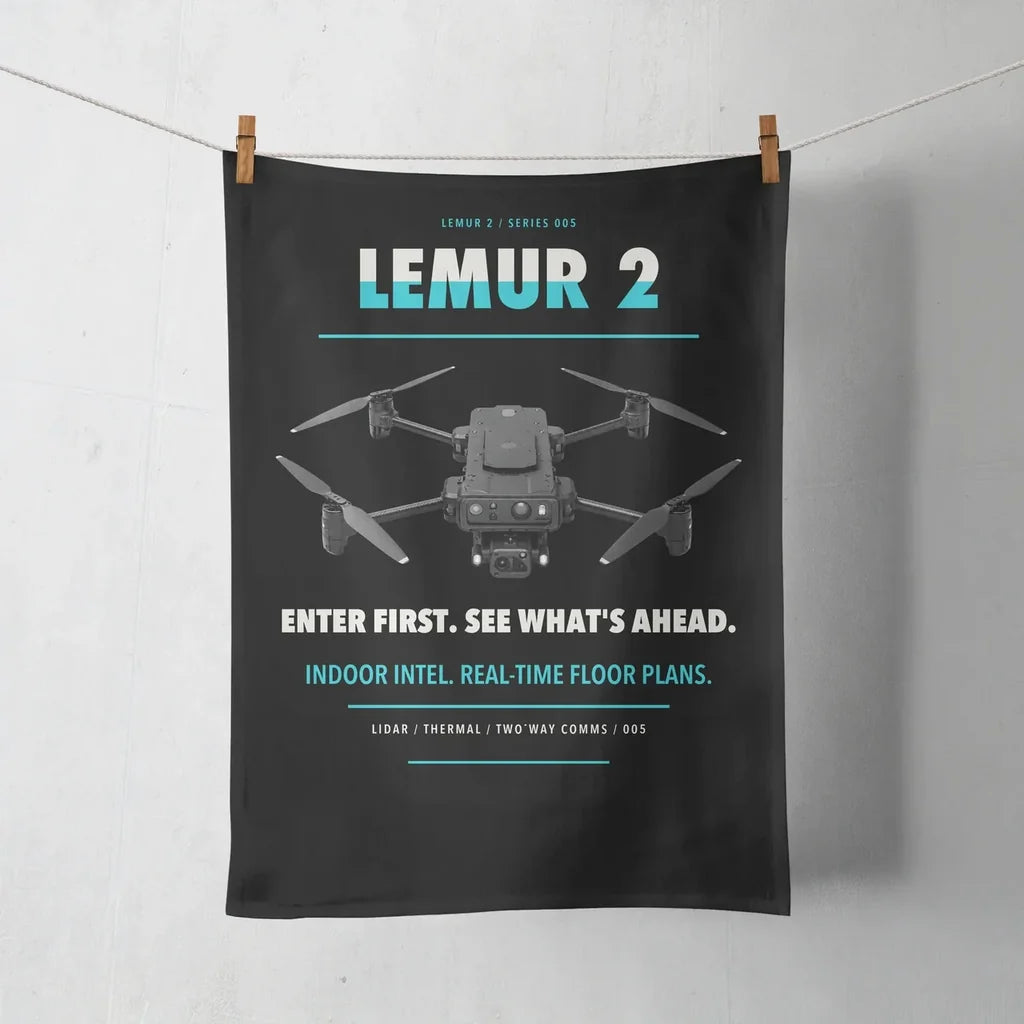 BRINC LEMUR 2 design on black towel