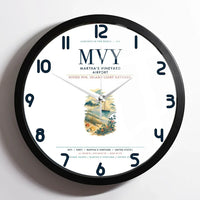 Thumbnail for Martha's Vineyard Airport (MVY) design on white framed wall clock