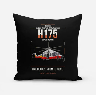 Airbus H175 design on black pillow