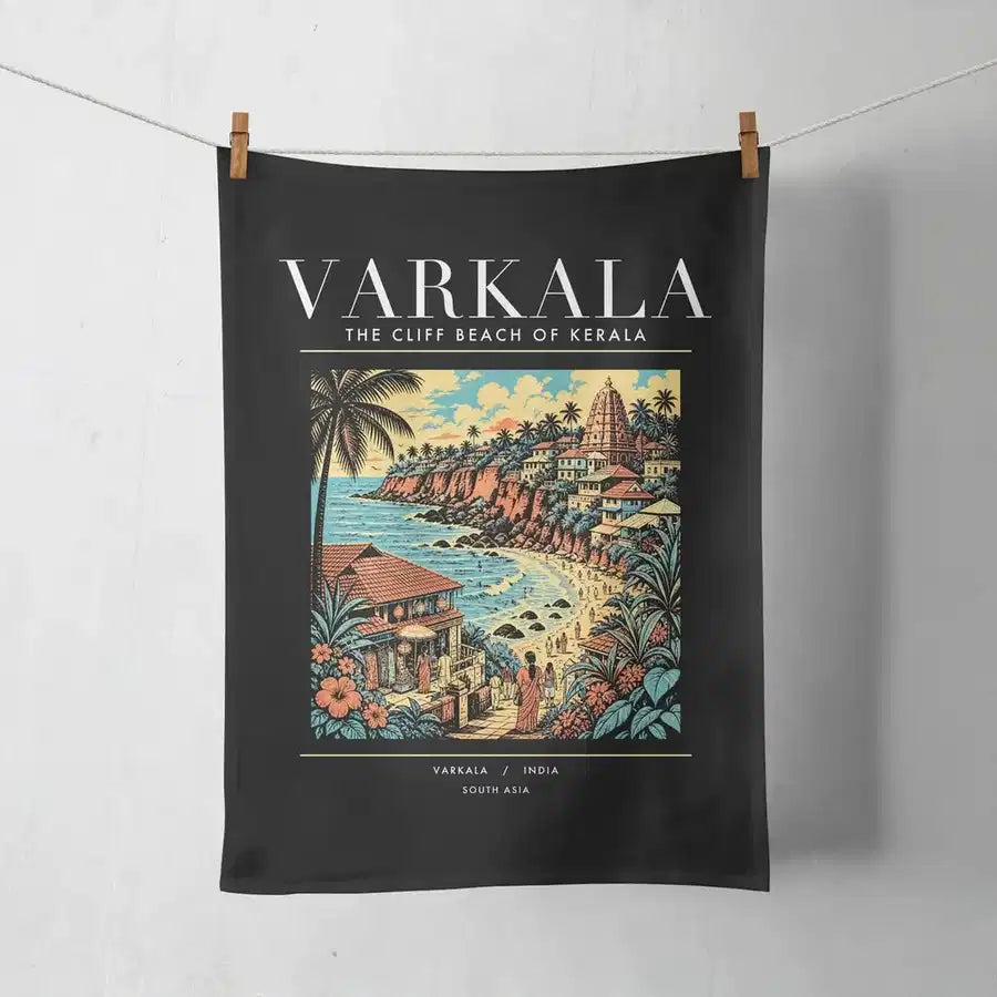 VARKALA - Poster - Towel - Black