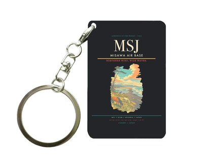 Misawa Air Base (MSJ) design on black key chain
