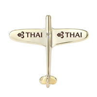 Thumbnail for Thai Airways Airplane Shape aviation-themed airplane-shape brooch, polished alloy.