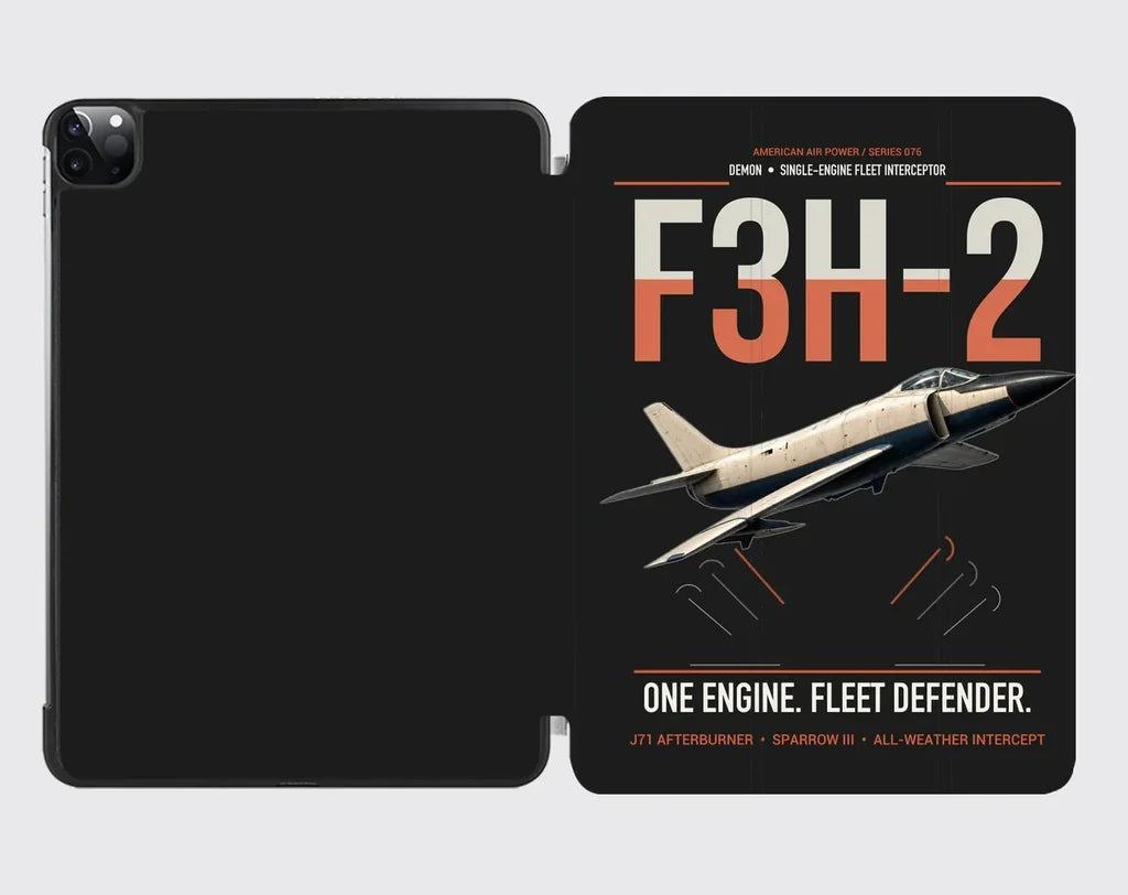 F3H-2 Demon design on black ipad tablet case