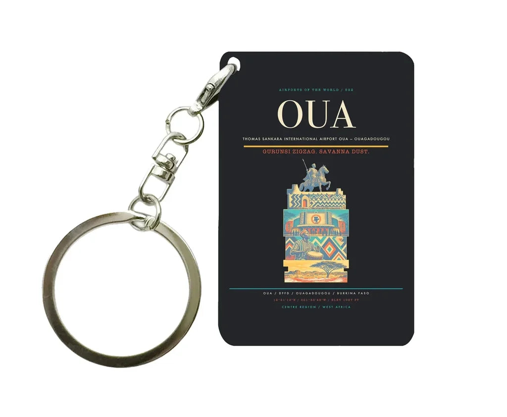 Thomas Sankara International Airport OUA — Ouagadougou Key Chain design on black key chain