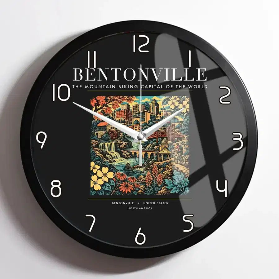 BENTONVILLE - Poster - Wall Clock Framed - Black
