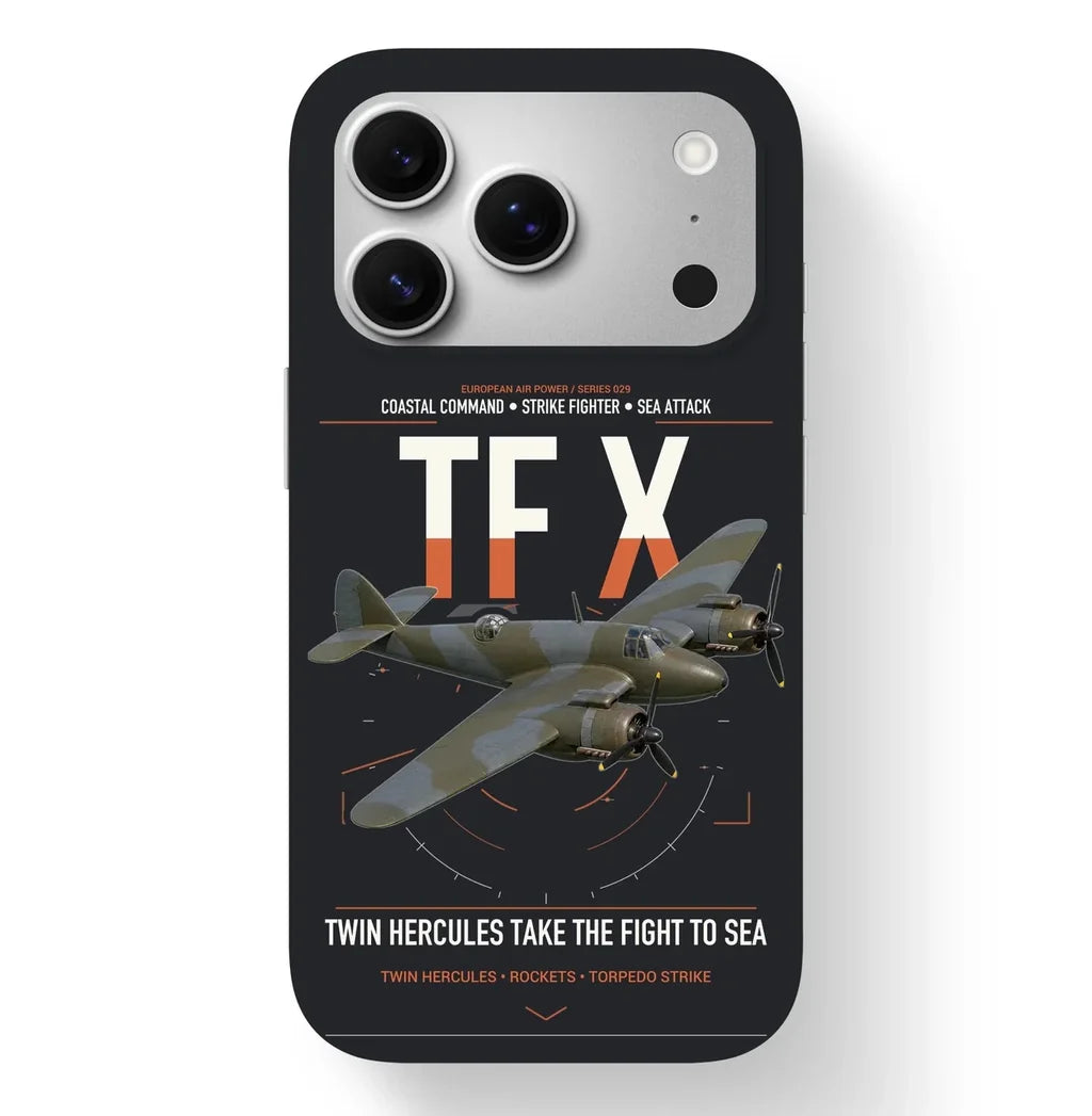 Bristol Beaufighter TF X design on black magsafe iphone case, for iPhone 17 Pro