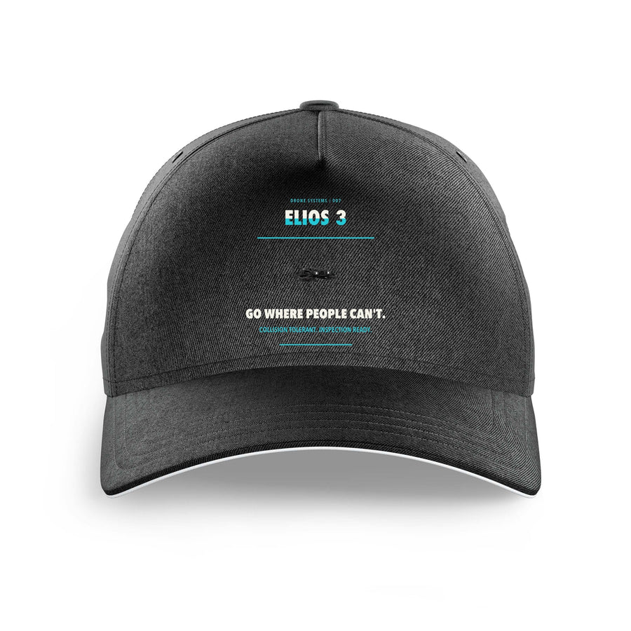 Flyability Elios 3 design on black printed hat