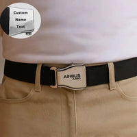 Thumbnail for Airbus A380 & Text aviation seat-belt buckle accessory, real seat-belt webbing.