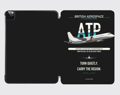 British Aerospace ATP design on black ipad tablet case