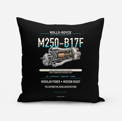 M250-B17F design on black pillow
