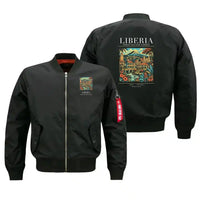 Thumbnail for LIBERIA - Poster - Bomber Jacket - Black