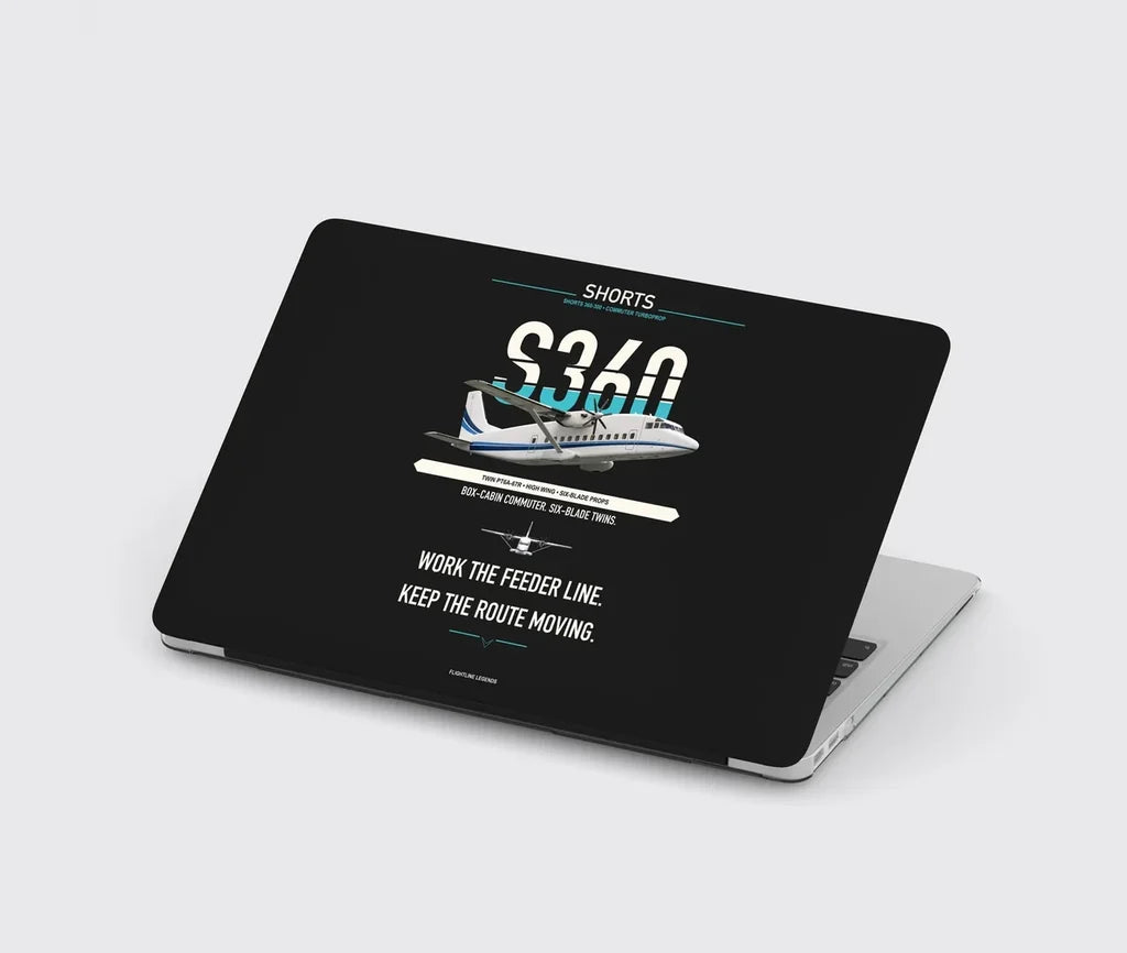 Shorts 360-300 design on black MacBook case