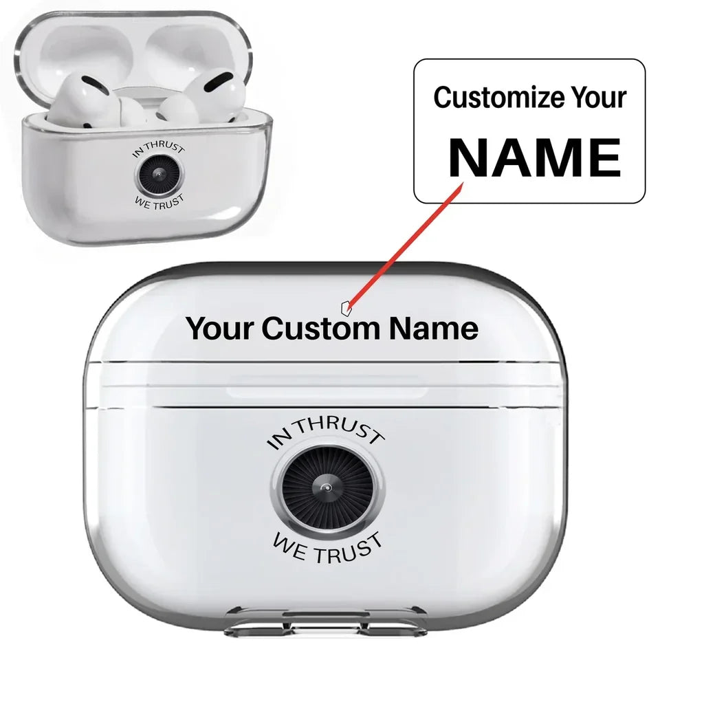 In Thrust We Trust AirPods Pro transparent case - Normal + Name