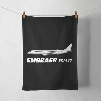 The Embraer ERJ-190 aviation design on soft absorbent cotton towel.