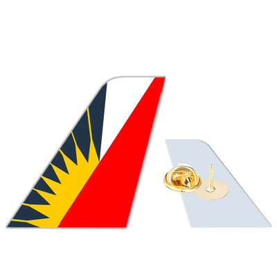 Philippine Airlines aviation design tail-shape badge pin in polished alloy.