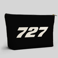Thumbnail for Boeing 727 Flat Text aviation zipper pouch in durable polyester.