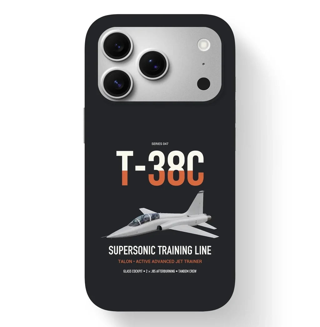 T-38C Talon design on black magsafe iphone case, for iPhone 17 Pro