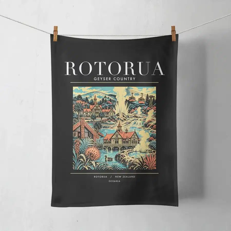 ROTORUA - Poster - Towel - Black