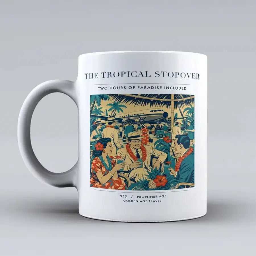VINTAGE G4225 - The Tropical Stopover - Ceramic Mug design on white