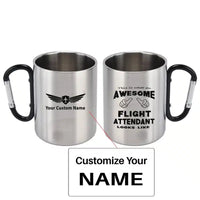 Thumbnail for Flight Attendant aviation design on outdoor mug, durable insulated construction.