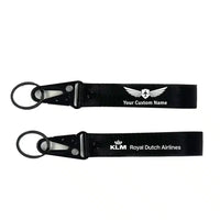 Thumbnail for KLM Royal Dutch Airlines aviation hawk-shaped key chain, durable metal alloy.