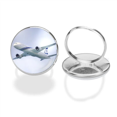 Close up to Israel Airways (El-al) Boeing 787 aviation ring in stainless steel.