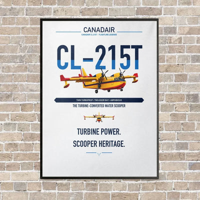 Canadair CL-215T vertical canvas print - framed - white background