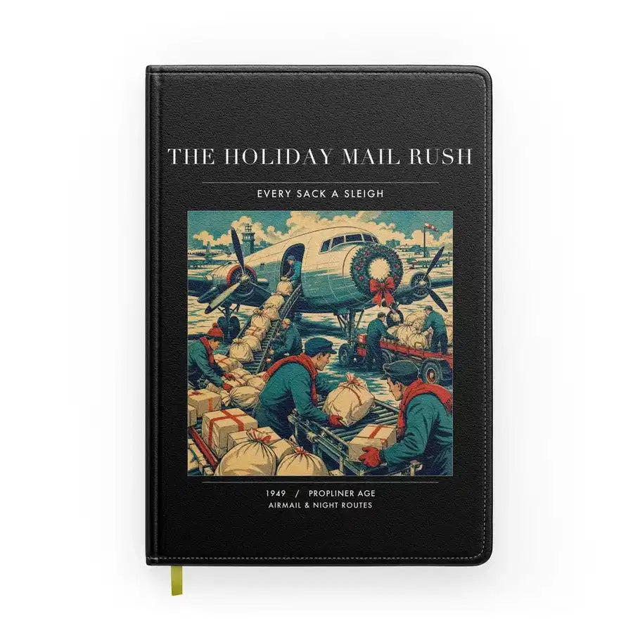 VINTAGE G4255 - The Holiday Mail Rush - Designed Notebooks design on black